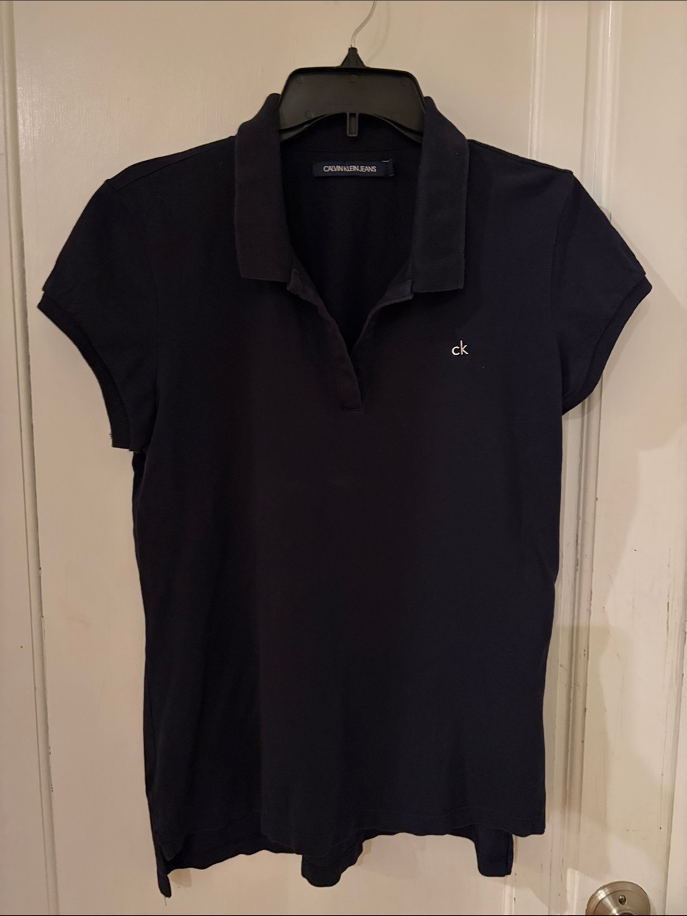 Calvin Klein Jeans Navy Polo Tee with 'ck' Logo